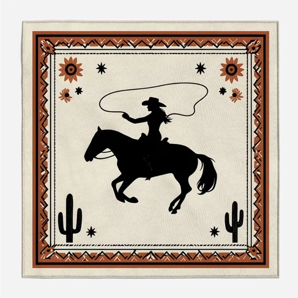🐴 Western Cowgirl Horse & Lasso Bandana Scarf